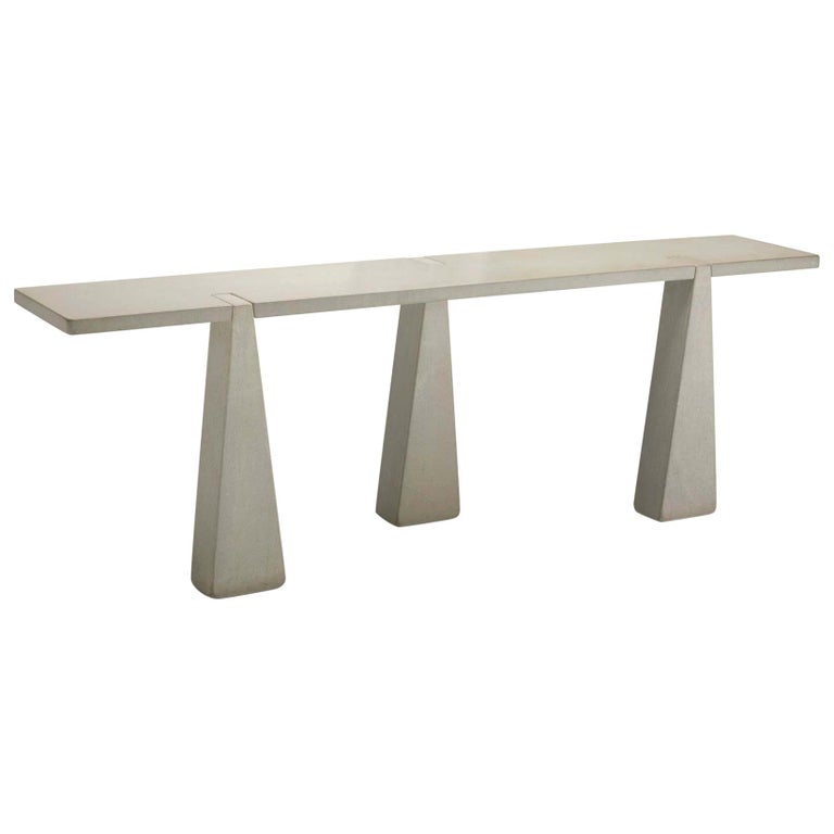 Gray Sandstone Console by Angelo Mangiarotti, Skipper Edition, Italy, 1978 For Sale