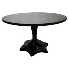 Hand Carved and Ebonized Center / Dining Table, Caleb Woodard, 2018