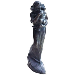 Ville Vallgren, Maternity, Art Deco Patinated Bronze Sculpture, circa 1920s
