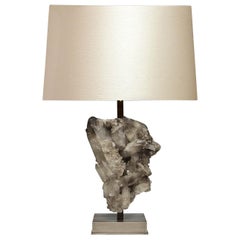 Rare Natural Rock Crystal Sculpture Lamp by Phoenix