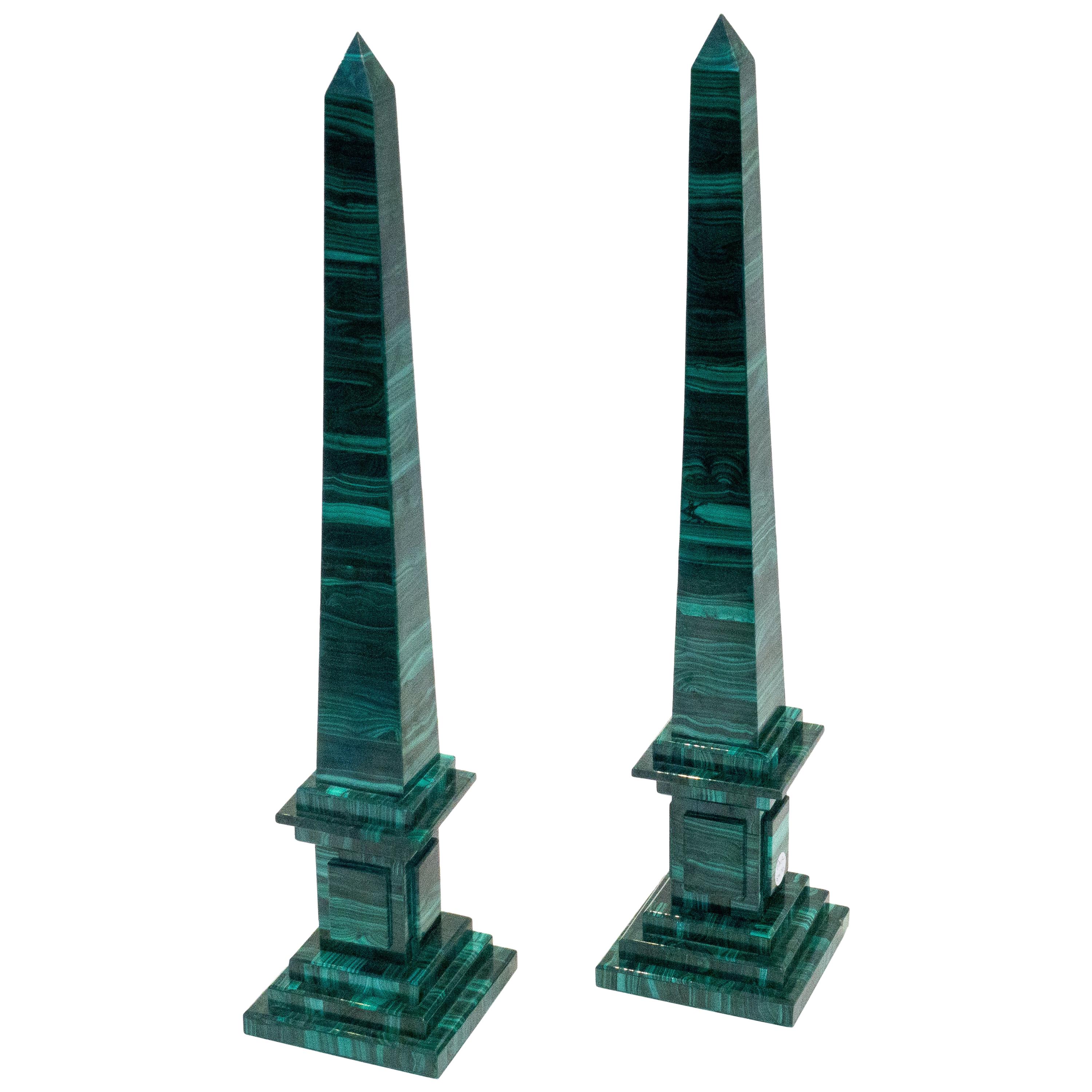 Malachite Obelisks, Pair