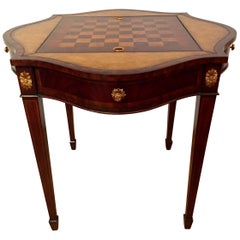 Vintage Versatile Two Sided Mahogany & Leather Game Table by Maitland Smith