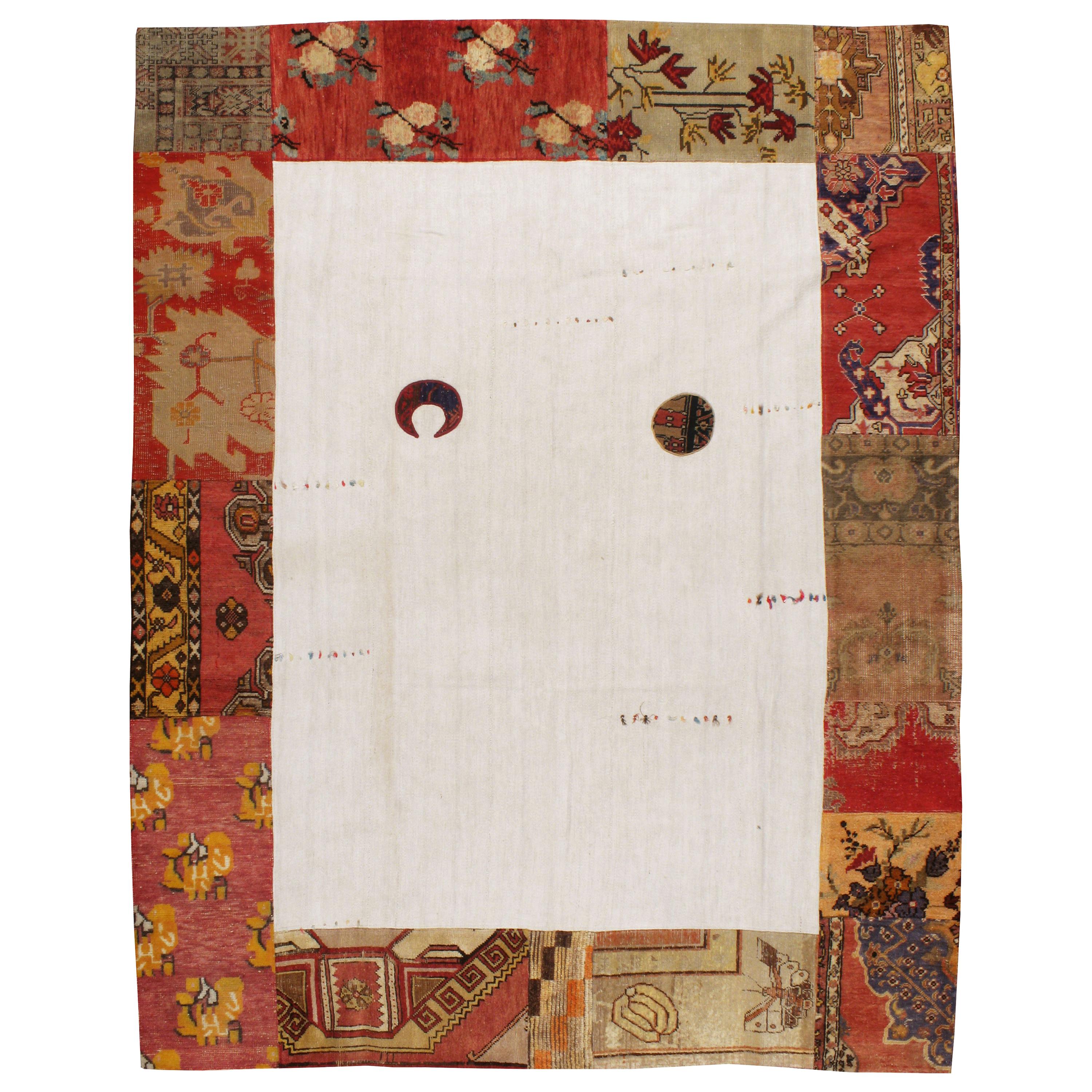 Modern Turkish Patchwork Carpet For Sale