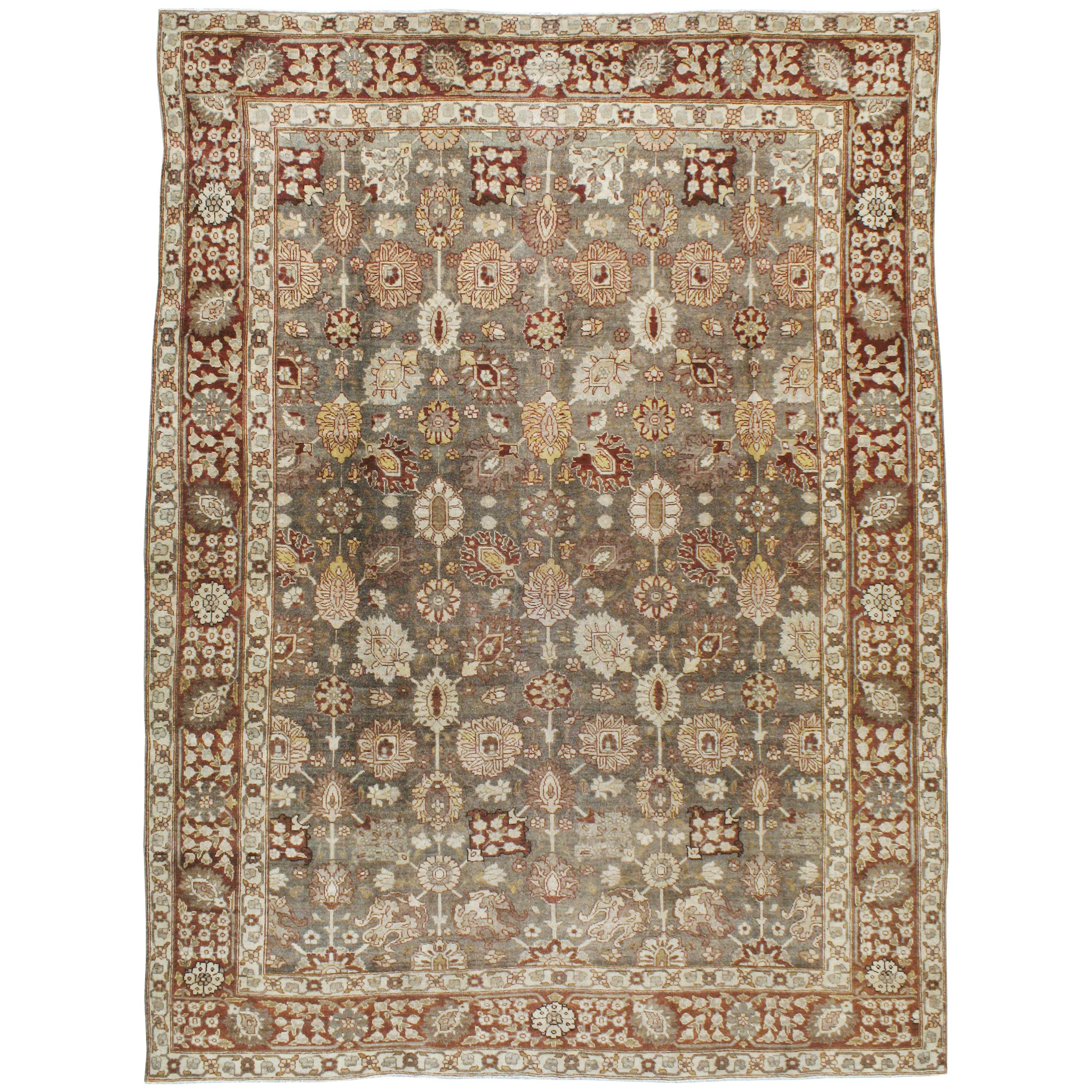 Antique Persian Tabriz Carpet For Sale