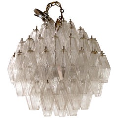 Mid-Century Modern Murano Glass Polyhedral Chandelier by Venini, Italy, 1960s