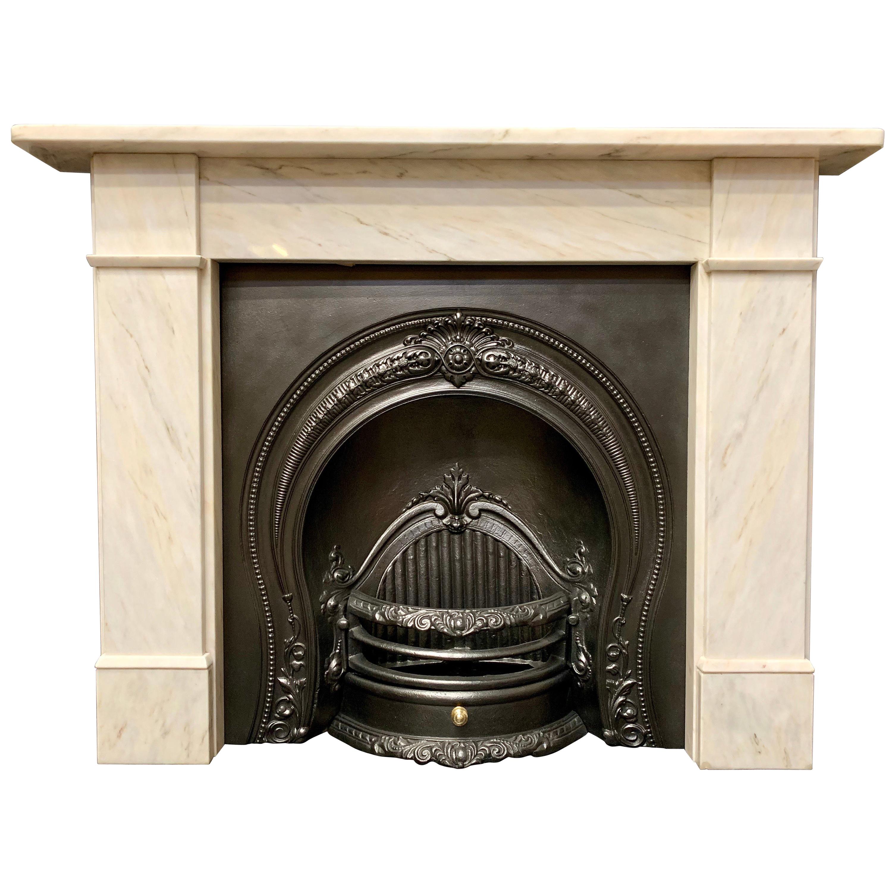 Victorian Style Statuary Marble Fireplace Surround