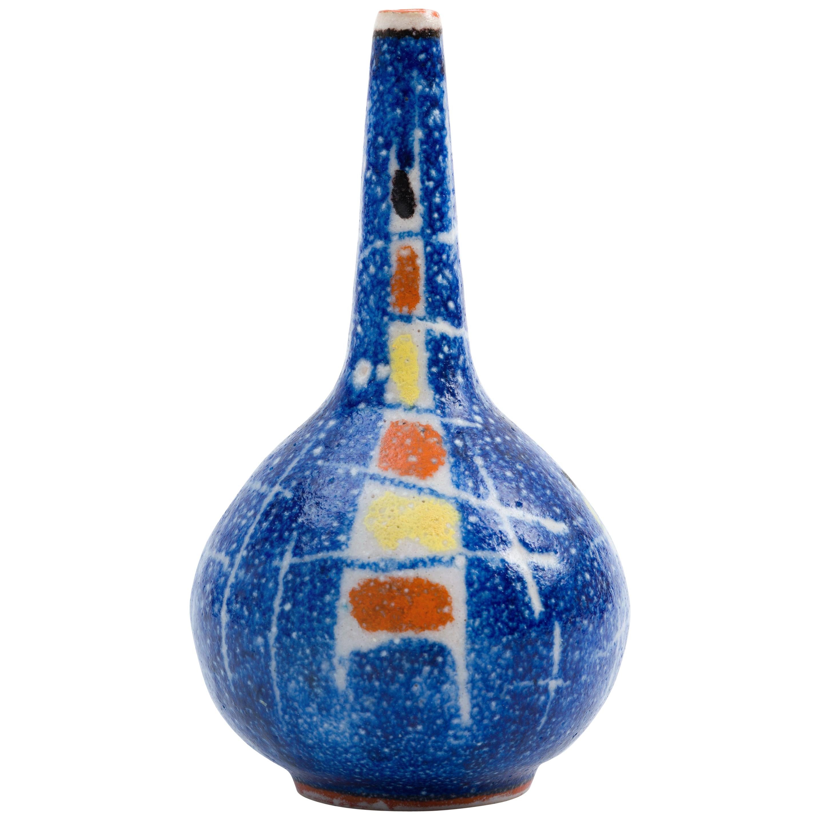 Andrea D'Arienzo, Guido Gambone Ceramic Bud Vase in Primary Colors