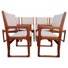 Handsome Set of 6 Danish Benny Linden Teak Dining Chairs Mid-Century Modern