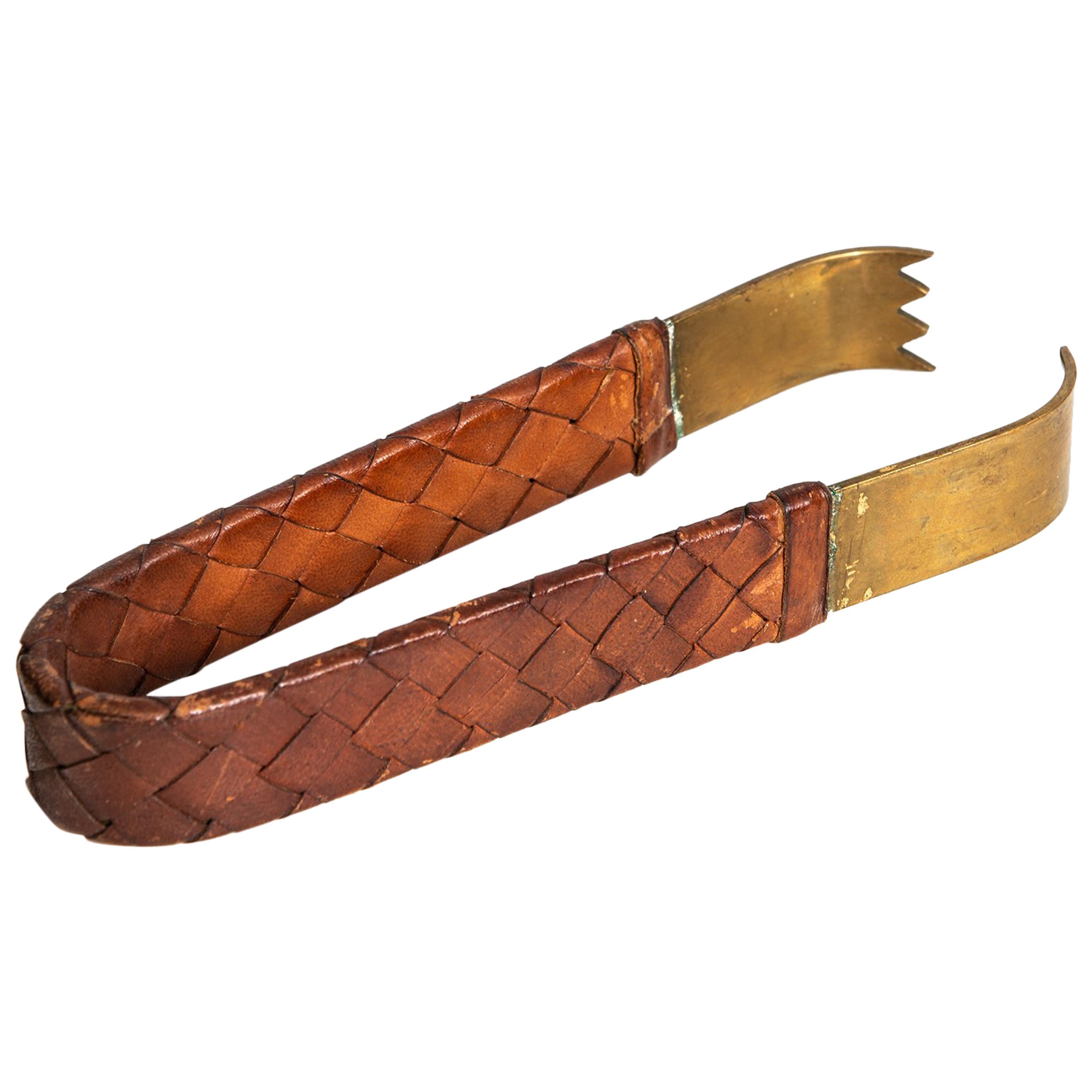 Carl Auböck Pincer in Braided Leather and Brass