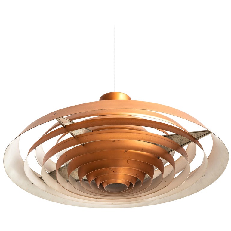 Poul Henningsen Ceiling Lamp Langelinie in Copper by Louis Poulsen in  Denmark For Sale at 1stDibs