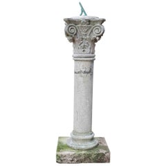 English Georgian Style Limestone Garden Sundial