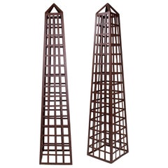 Pair of Iron Garden Obelisks