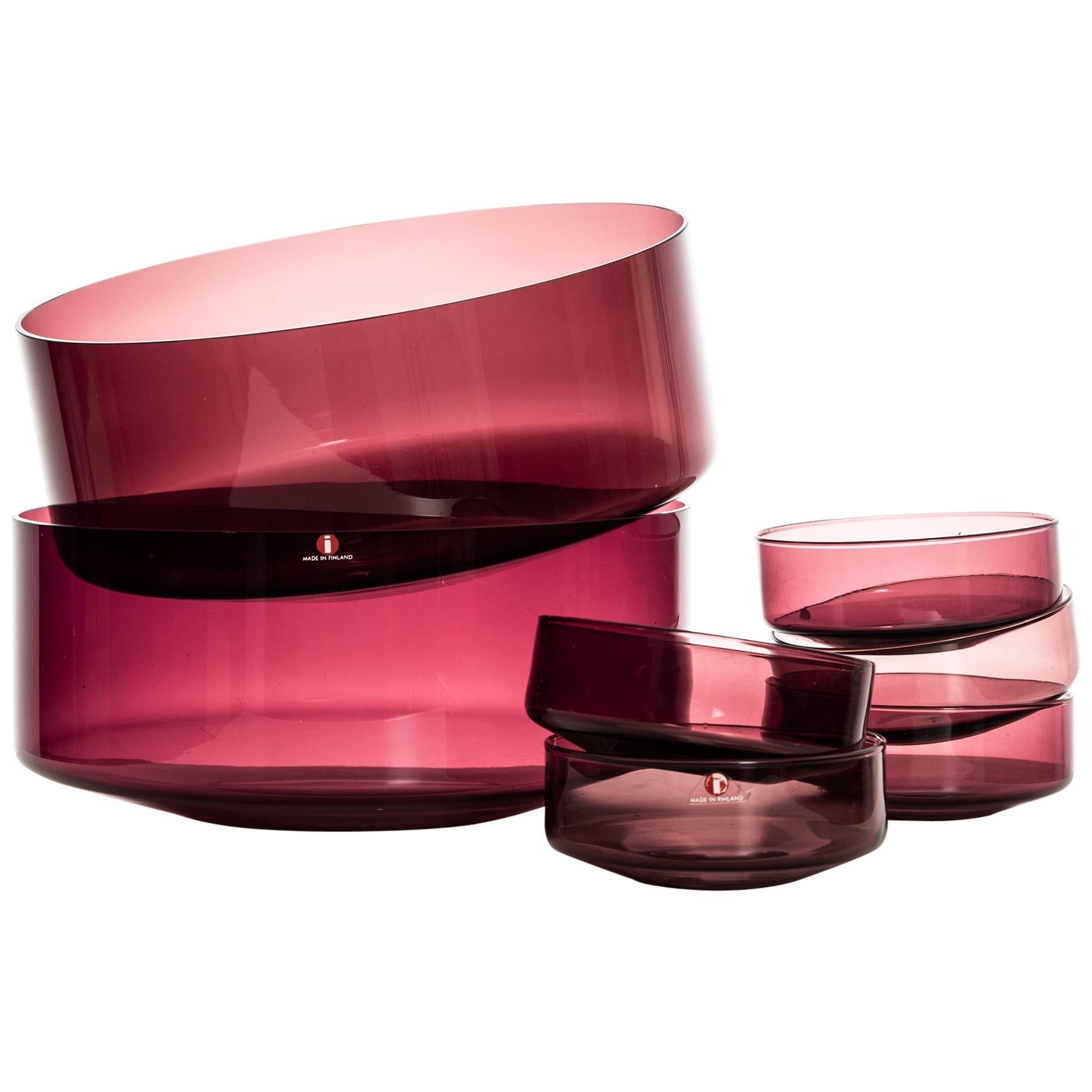 Timo Sarpaneva Glass Bowls by Iittala in Finland