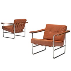 De Sede Pair of Leather Armchairs by Hans Eichenberger
