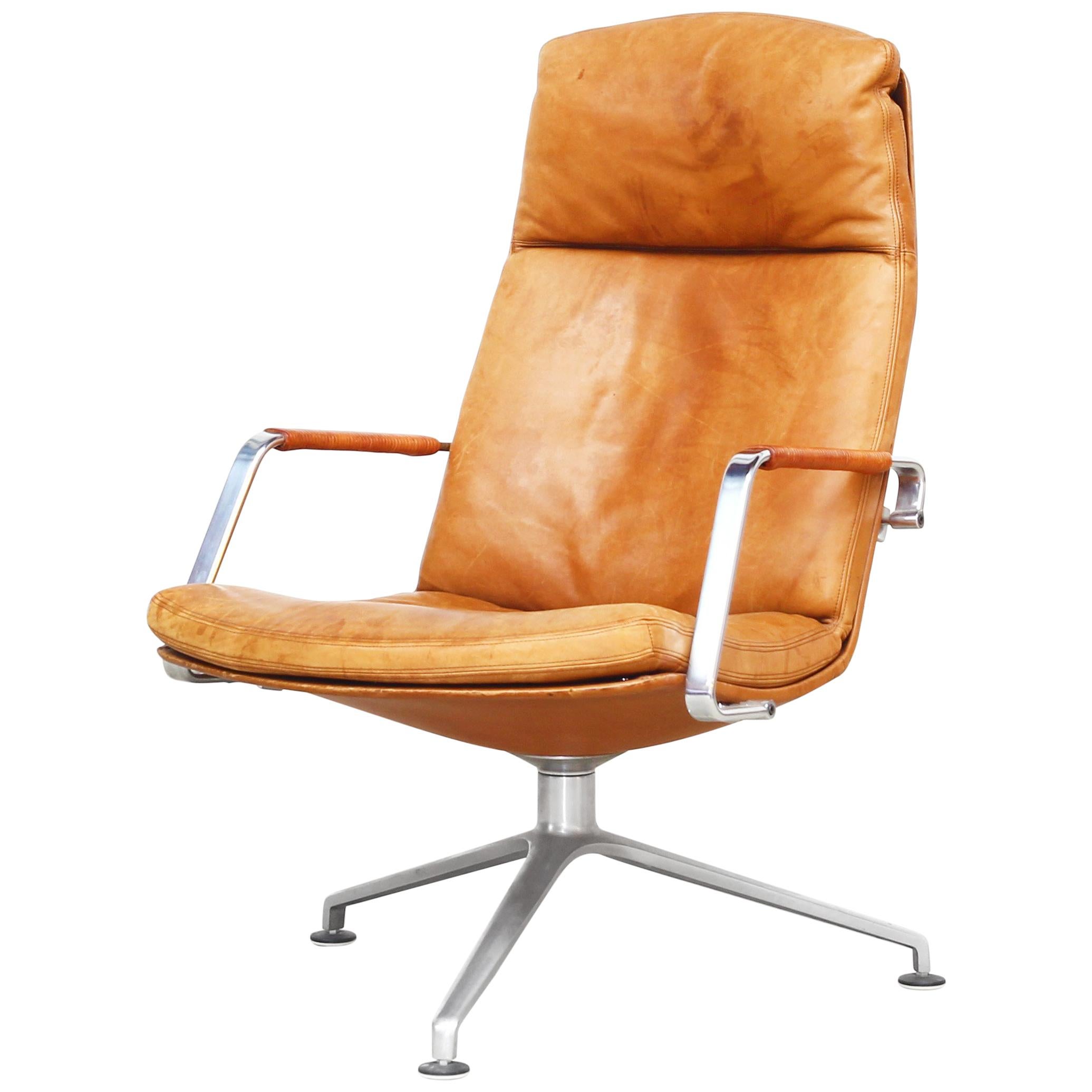 Danish Leather Lounge Chair by Fabricius & Kastholm for Kill International 1960s
