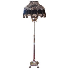 Antique Victorian Brass Adjustable Standard Lamp