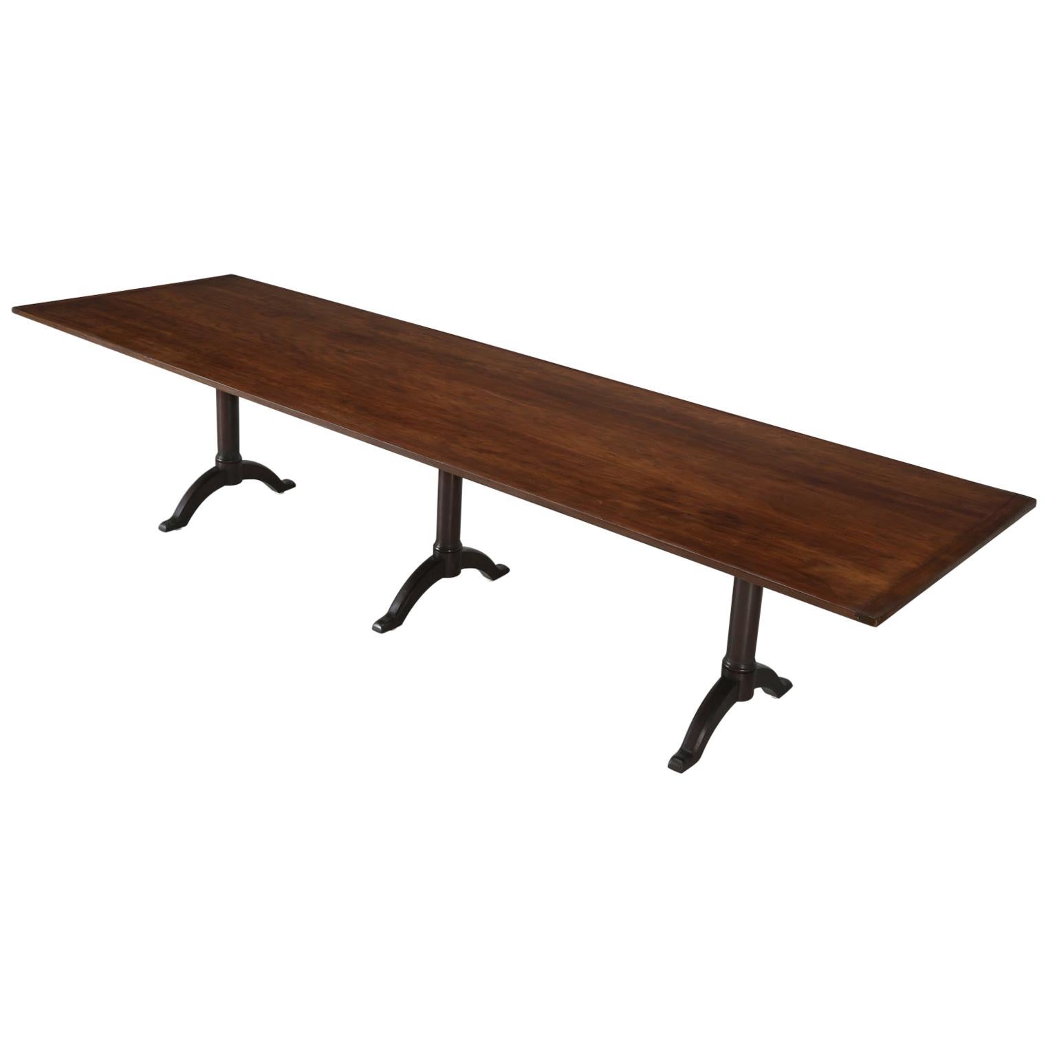 Antique Shaker Cherry Wood Trestle Dining Table, circa 1830