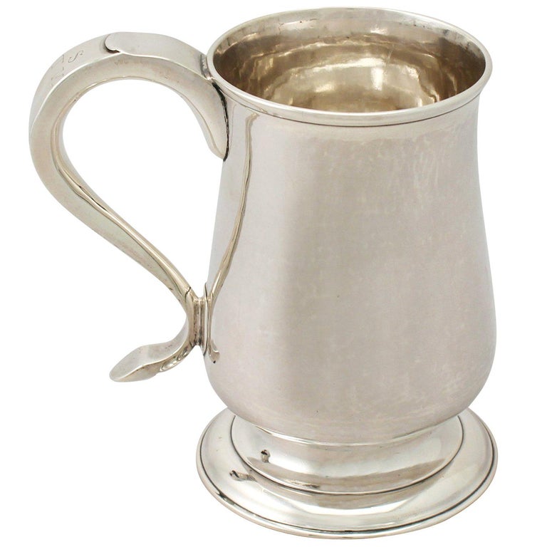 Newcastle English Sterling Silver Pint Mug For Sale at 1stdibs