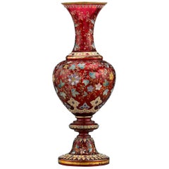 Antique Moser Ruby Glass Vase