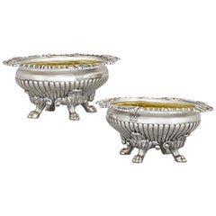 Regency Silver Salt Cellars by John Bridge