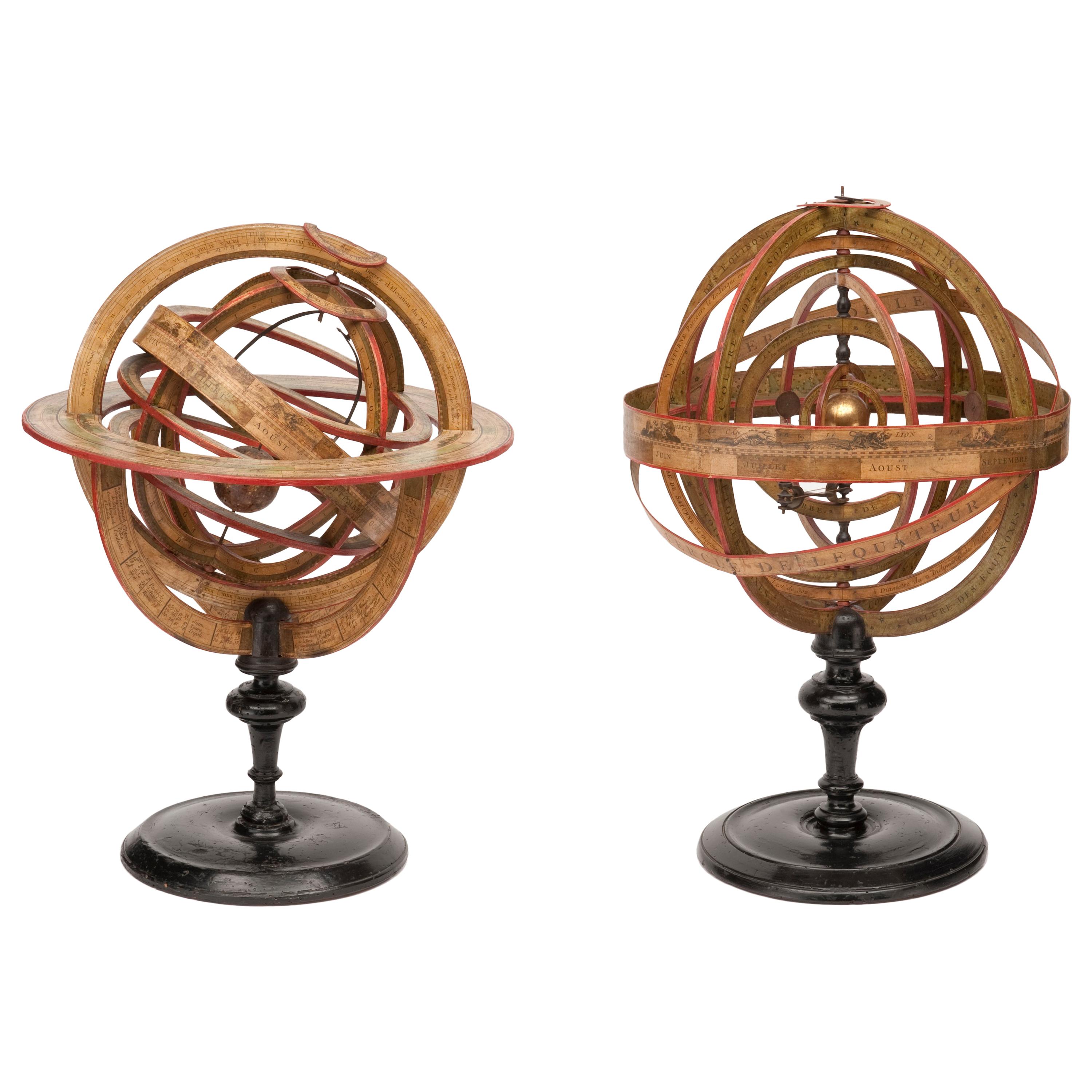18th Century French Planetarium and Armillary Sphere by L.-C. Desnos, 1754