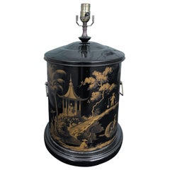 Vintage Mid-20th Century Black Tea Tin Lamp