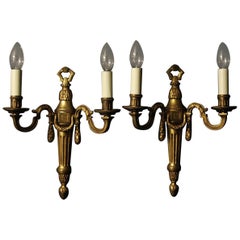 French Pair of Bronze Antique Wall Lights