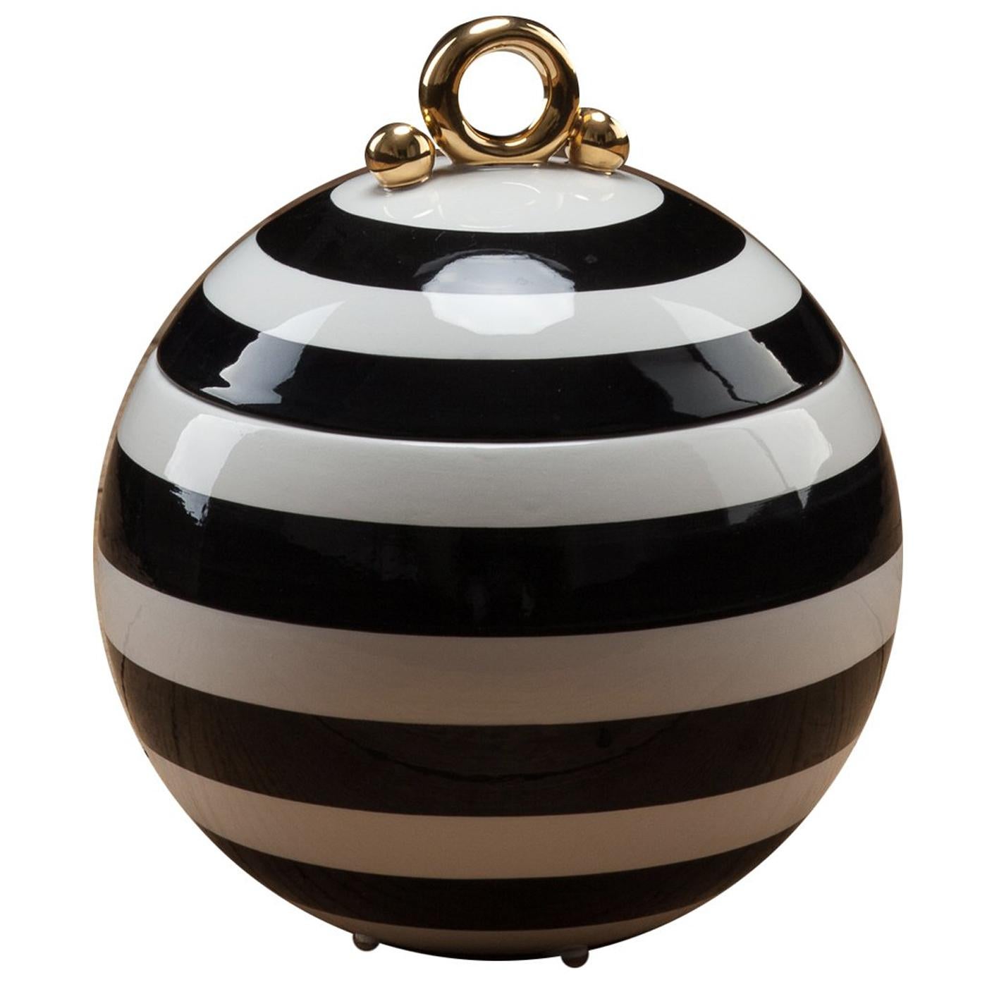 Striped Round Box