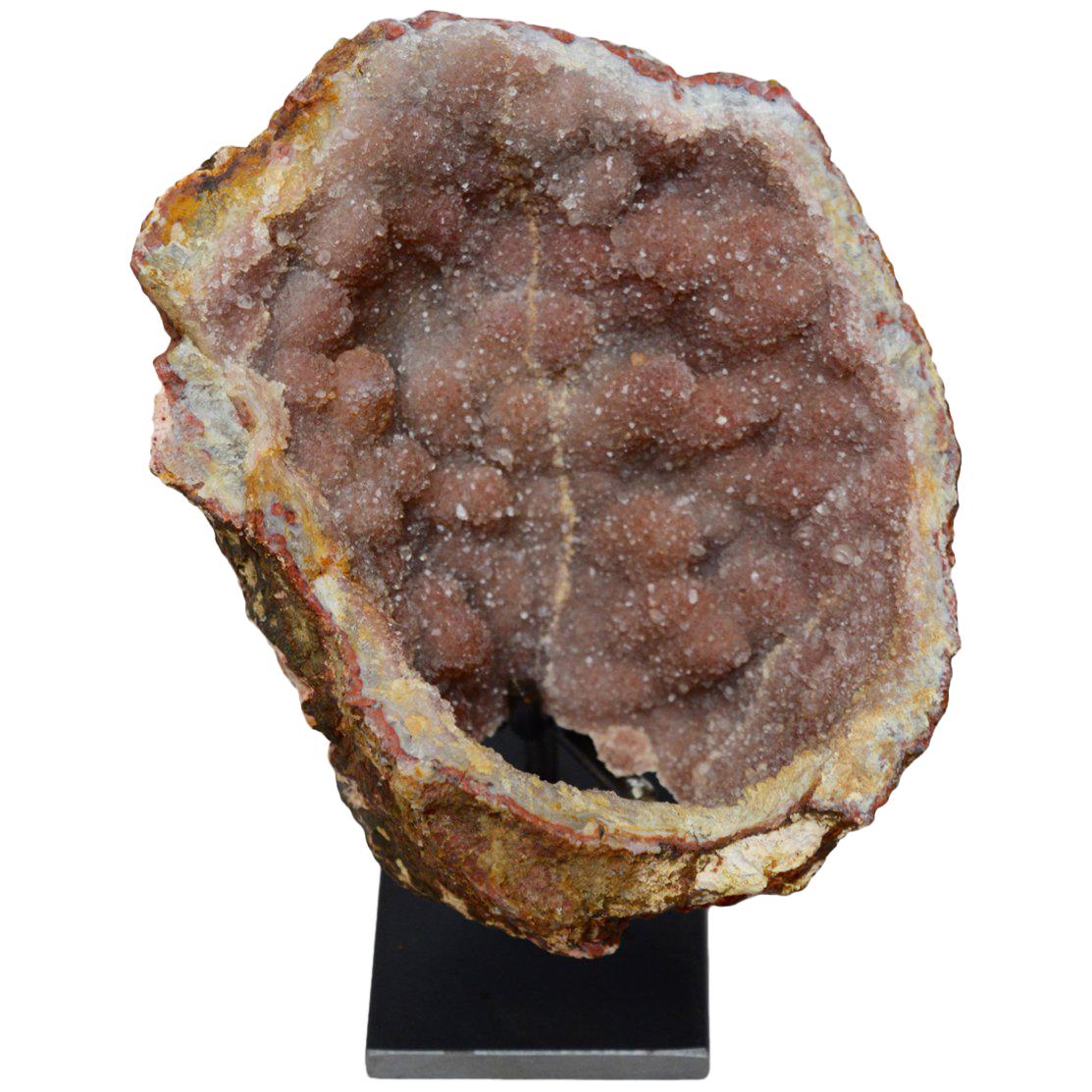 Natural Geode Stone Specimen on Stand For Sale