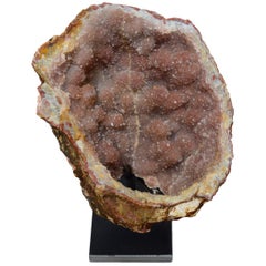 Natural Geode Stone Specimen on Stand