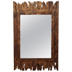 Moroccan Aged and Repurposed Wooden Mirror, Brown