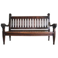 Antique Late 19th Century French Hall Bench