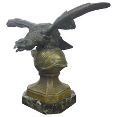 Eagle on Globe Ornament by Ch Perron, France, Art Nouveau