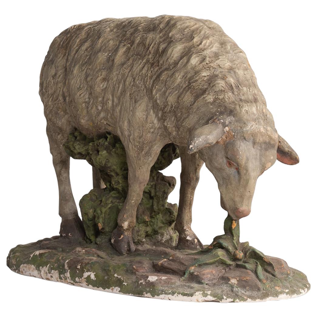 Plaster Sculpture of Sheep, circa 1950