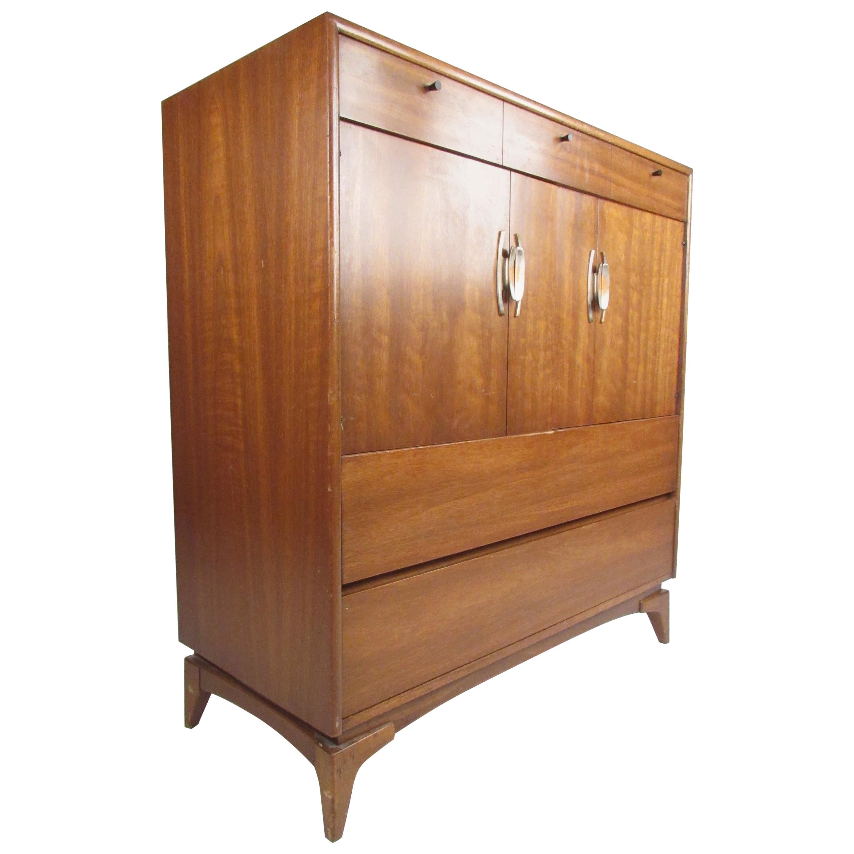 Midcentury Walnut Highboy Dresser