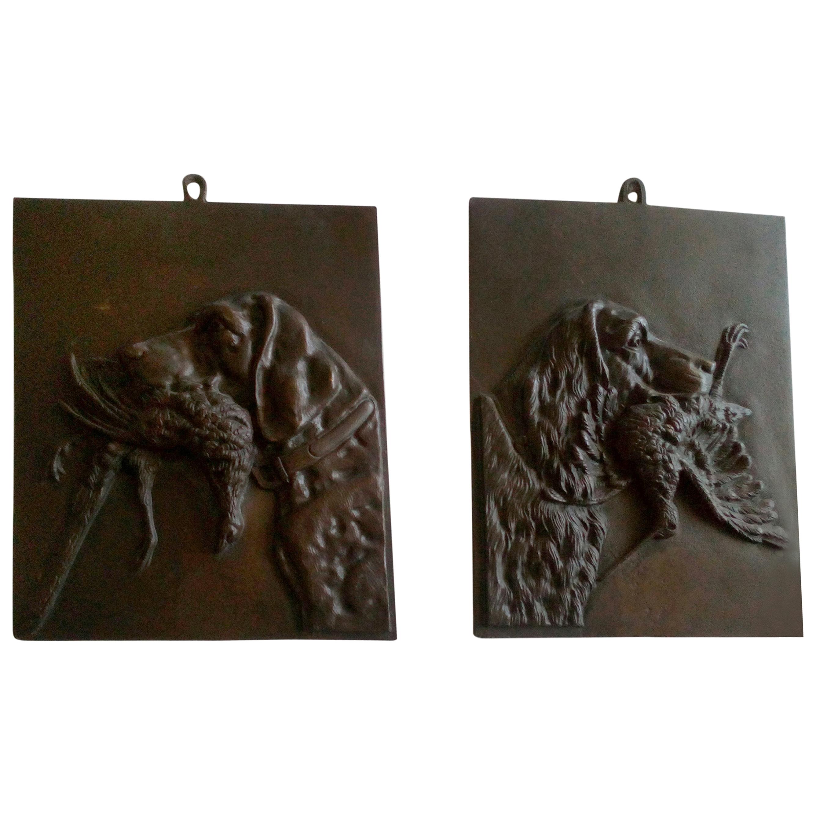 Pair of Early 20th Century Panels in Bronze, Italy For Sale