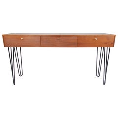 Mid-Century Modern Walnut Console Table or Vanity