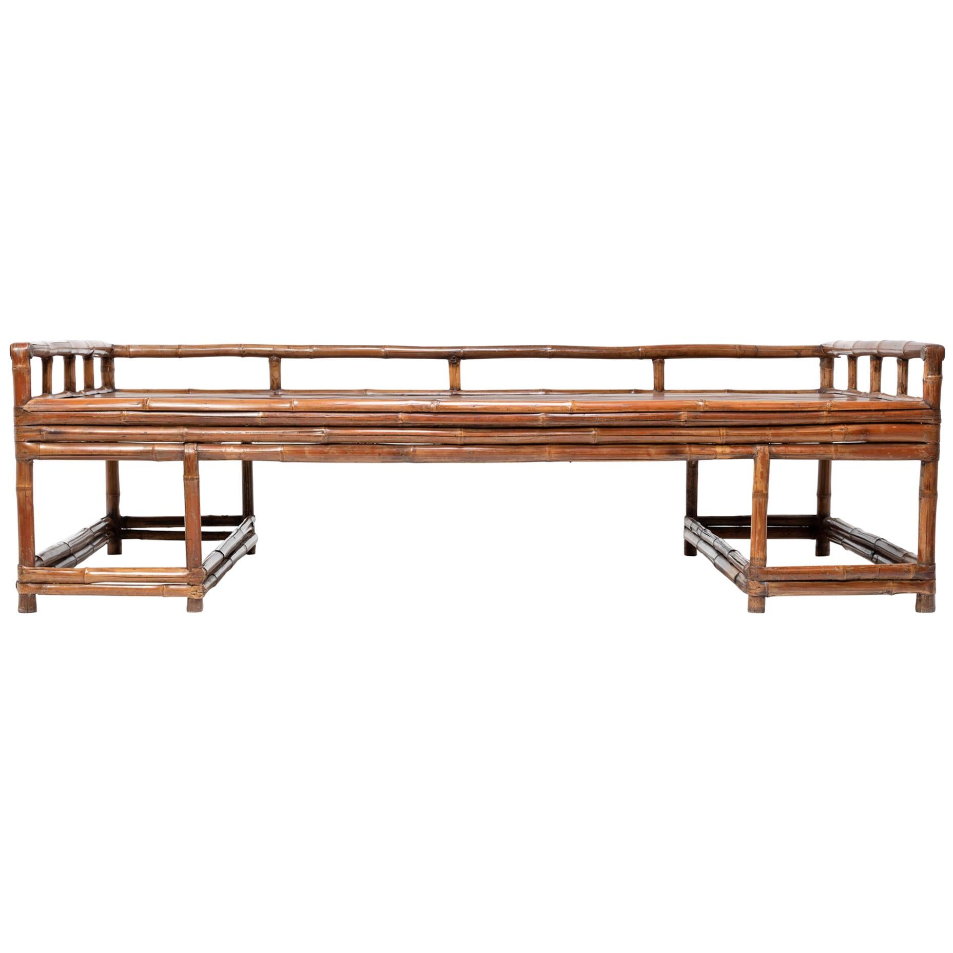 19th Century Chinese Bent Bamboo Daybed