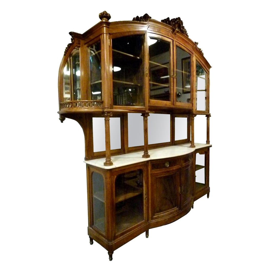 Art Nouveau Oak Wood Spanish Cabinet