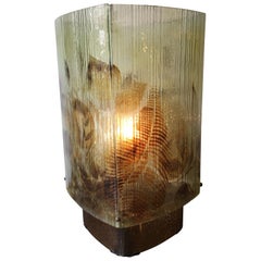 Lampe de bureau sur le thème de la faune en verre fusionné