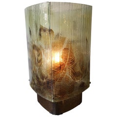 Vintage Fused Glass Fauna Themed Table Lamp