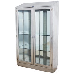 Industrial Steel Glass Door Apothecary Display Cabinet