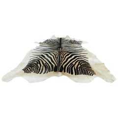 Printed Zebra Cow Hide Rug