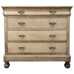 19th Century French Louis Philippe Stripped Oak Commode