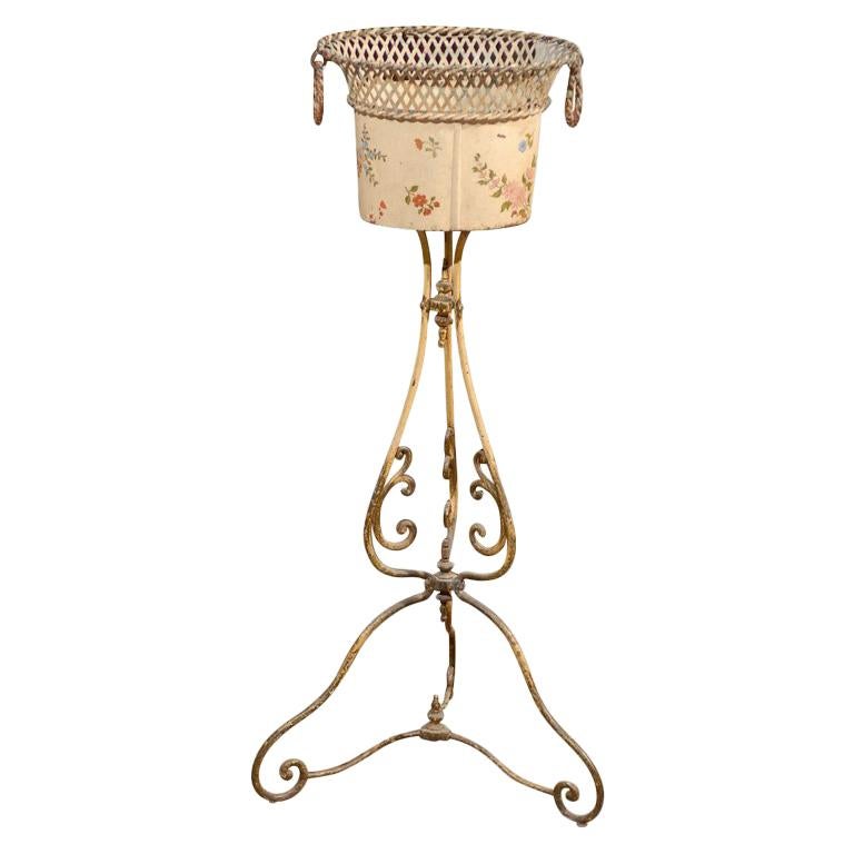 19th Century French Tole and Iron Jardiniere