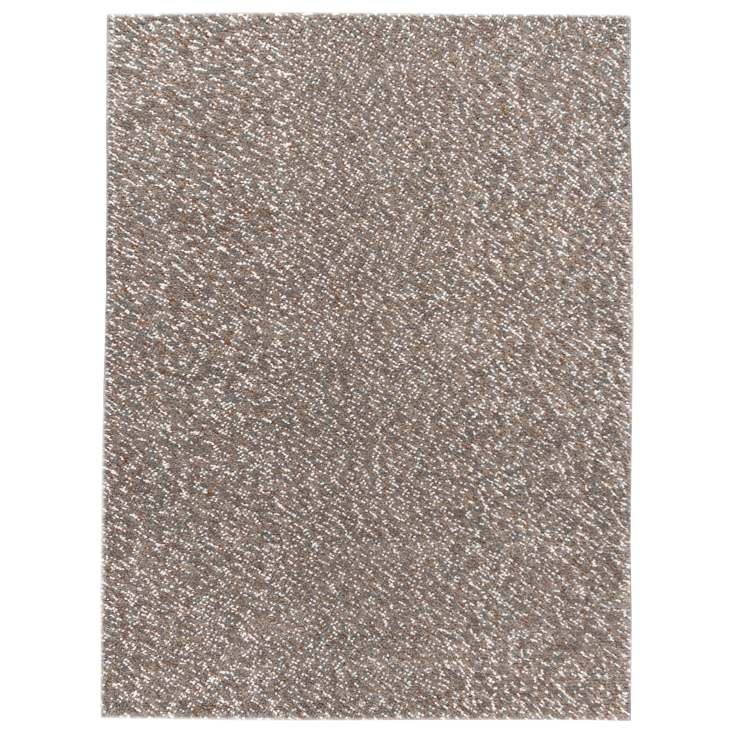 Contemporary Handwoven Grey Textured Wool Rug For Sale