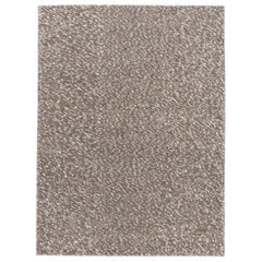 Contemporary Handwoven Grey Textured Wool Rug
