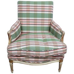 Walnut Louis XV Style Bergere Lounge Chair 