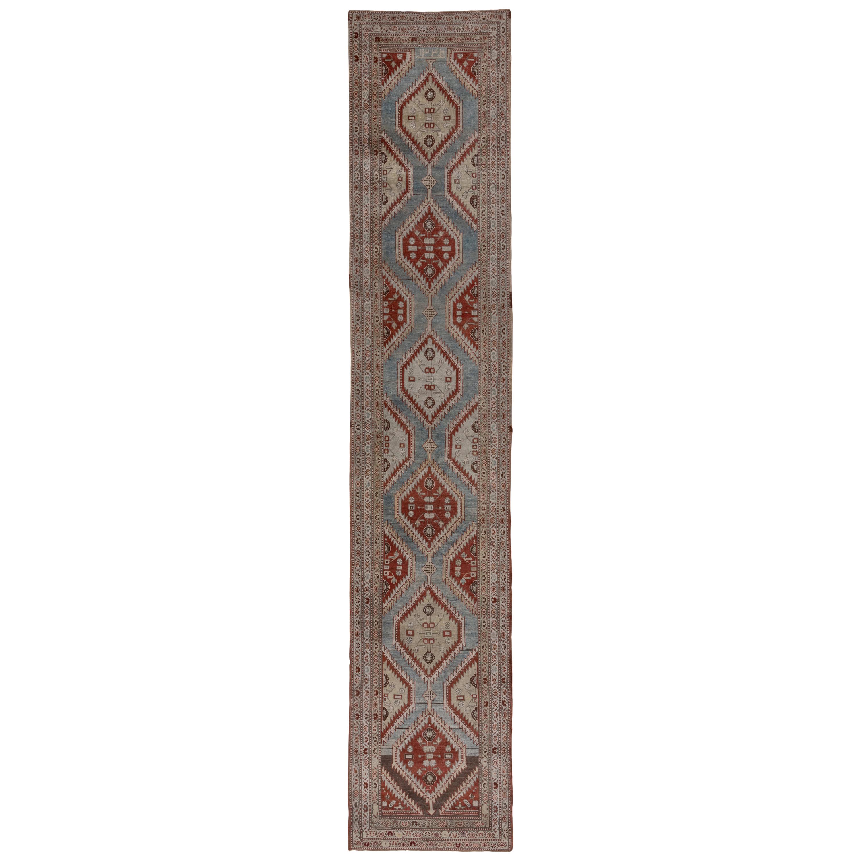 Tribal Northwest Persian Runner, Colorful, Long, circa 1910s For Sale