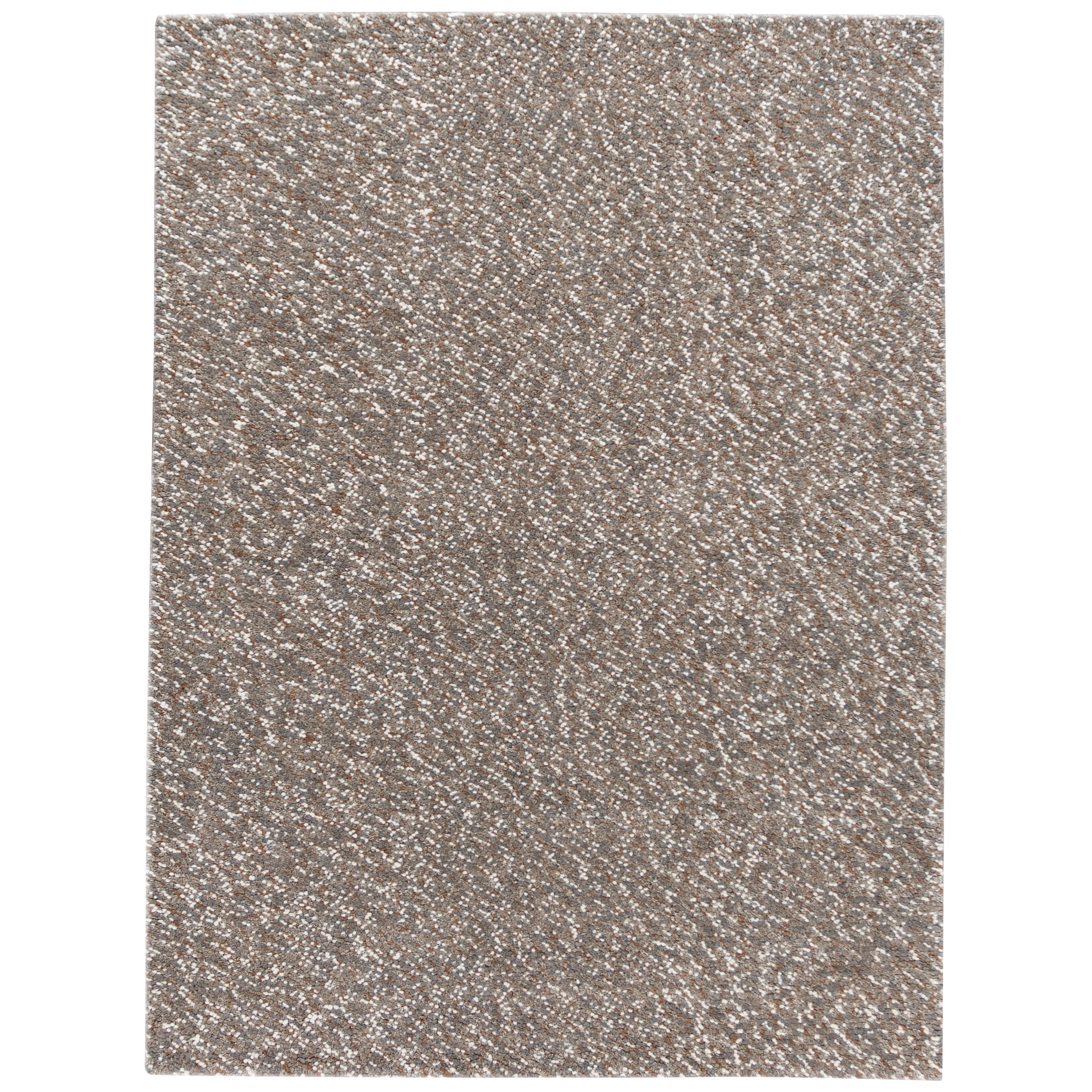 Contemporary Handwoven Grey Textured Wool Rug For Sale